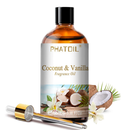 PHATOIL 100ml Aromatherapy Fragrance Oil Coconut & Vanilla Strawberry