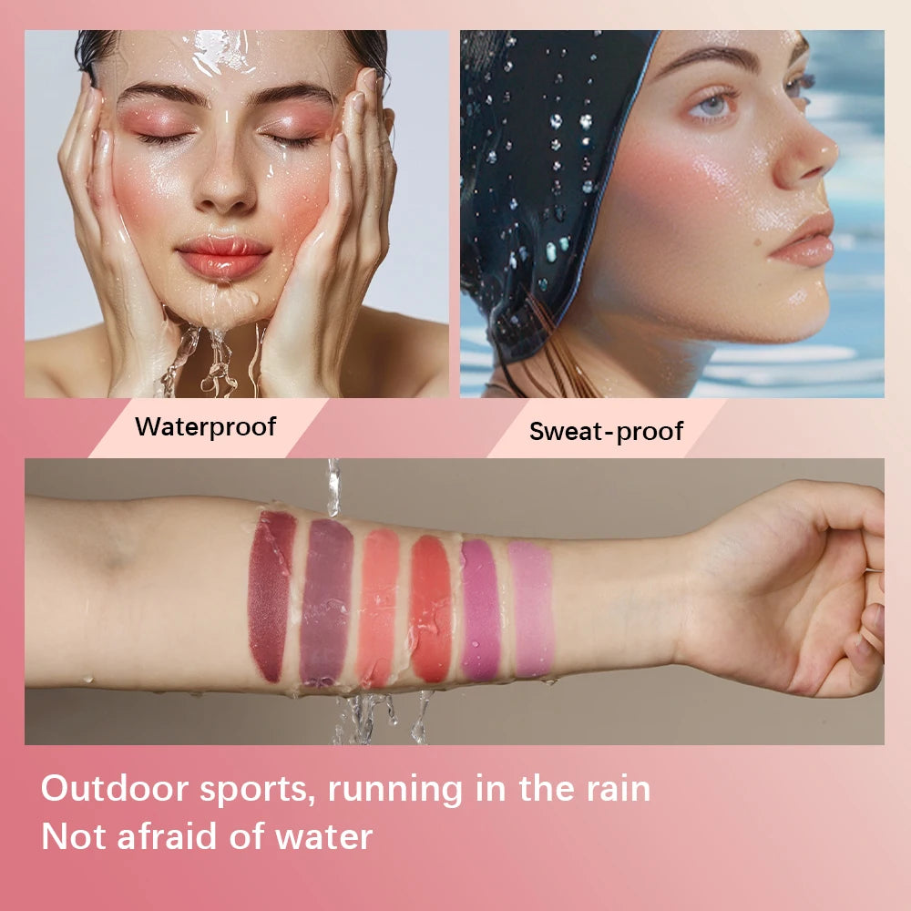 3-in-1Blush Stick Lasting Brightens Facial Cheek Stick Moisturizing