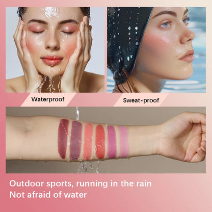 3-in-1Blush Stick Lasting Brightens Facial Cheek Stick Moisturizing