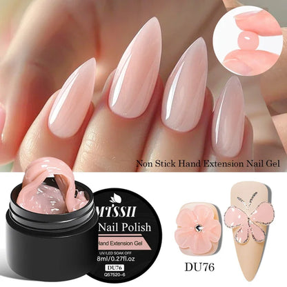 MTSSII 8ml Clear Non Stick Hand Solid Extension Nail Gel Polish