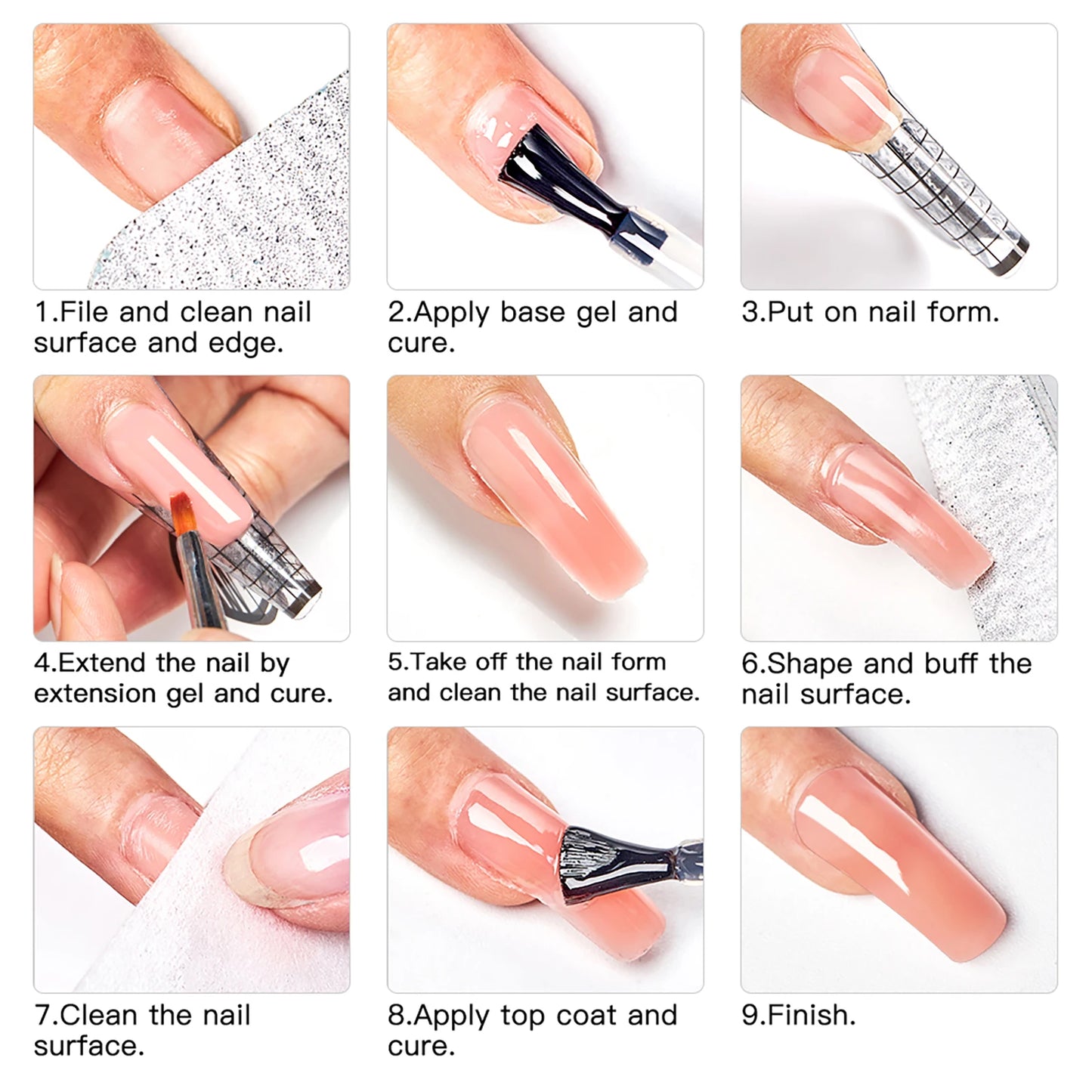 MEET ACROSS 8ML Quick Extension Nail Gel Vernis Nude Milk White Gel