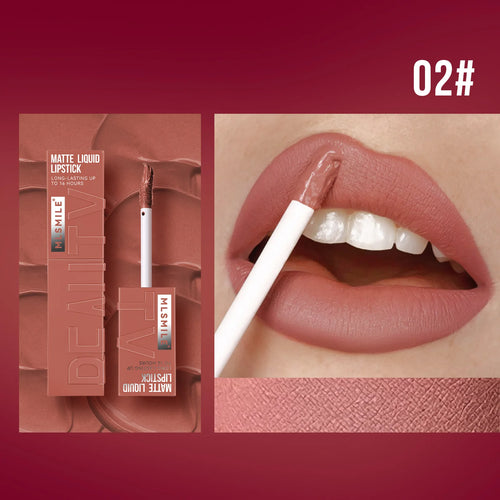 MLSMILE 6 Color Non-stick cup Velvet Satin Gloss Lip glaze Mist Liquid