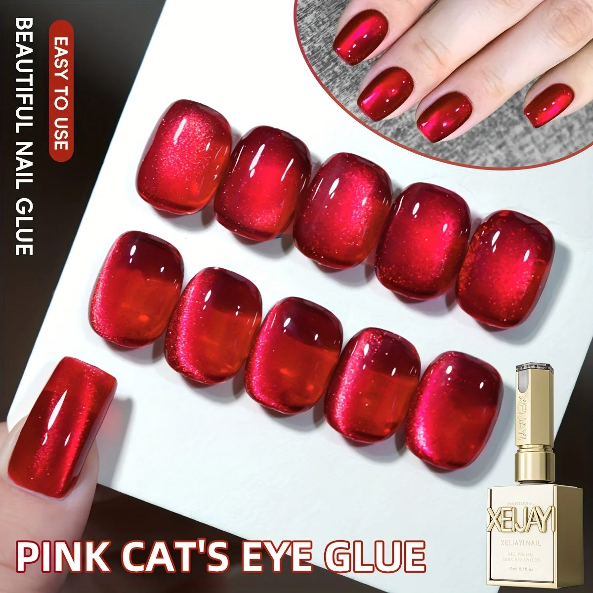 15ML Rainbow Cat Eye Nail Polish Gel Phototherapeutic Gel Soak Off