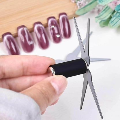 3D Double Headed Nails French Shape Strong Cat Eye Magnet Nail Art Gel