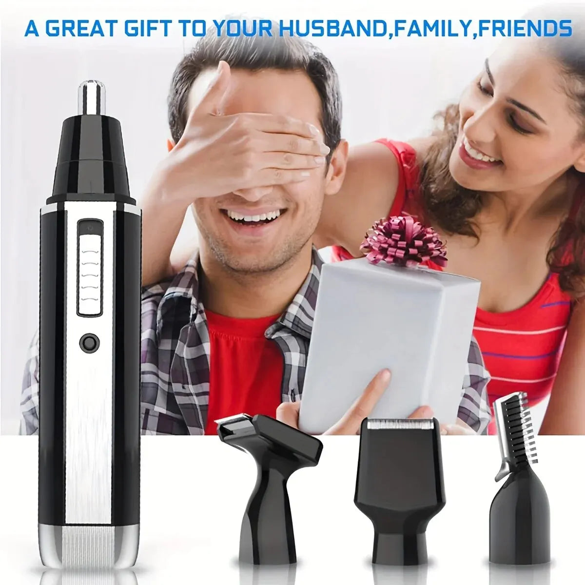 Men's 4-in-1 Electric Grooming Kit, Rechargeable, for trimming hair,