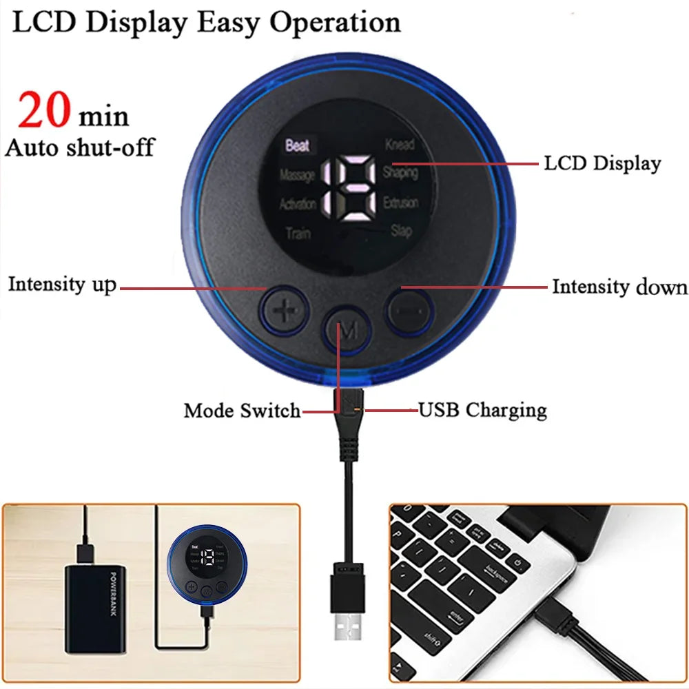 New USB Rechargeable EMS Muscle Stimulator ABS Arm 3 IN 1 Trainer