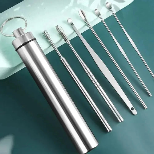 Ear Cleaner 6Pcs/Set Earpick Ear Wax Remover Ear Spoon Curette Ear