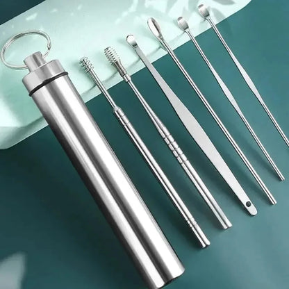 Ear Cleaner 6Pcs/Set Earpick Ear Wax Remover Ear Spoon Curette Ear