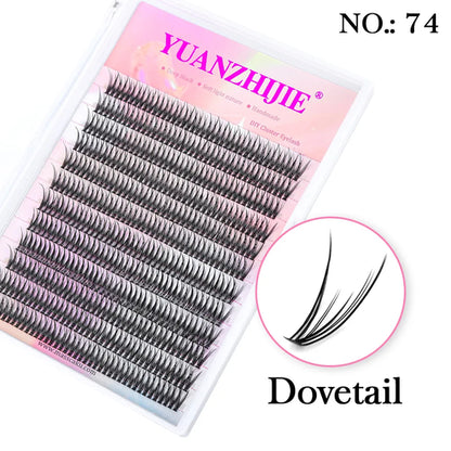 DIY 144 Cluster Lashes YUANZHIJIE free ship Segmented Beam Natural C/D