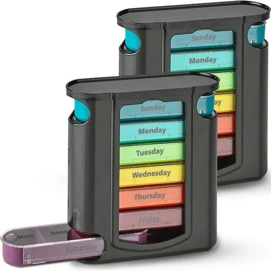7 Days Medicine Medical Pill Box 28 Grids Weekly Pill Case Storage Box