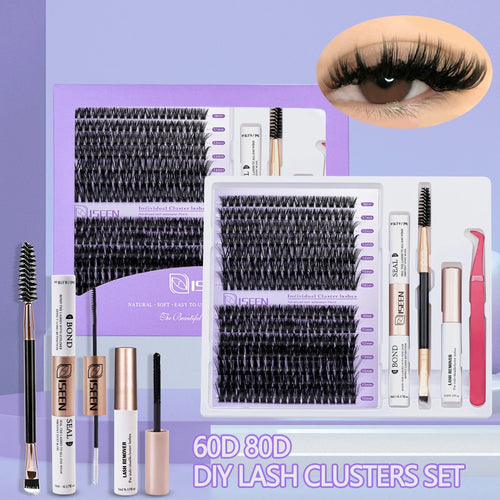 ISEEN DIY Lash Extension Mix Styles Lash Clusters Individual with