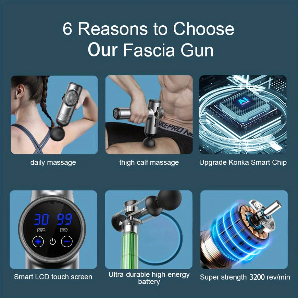 Portable Fascia Gun Vibration Massage Gun For Body Neck Back Deep