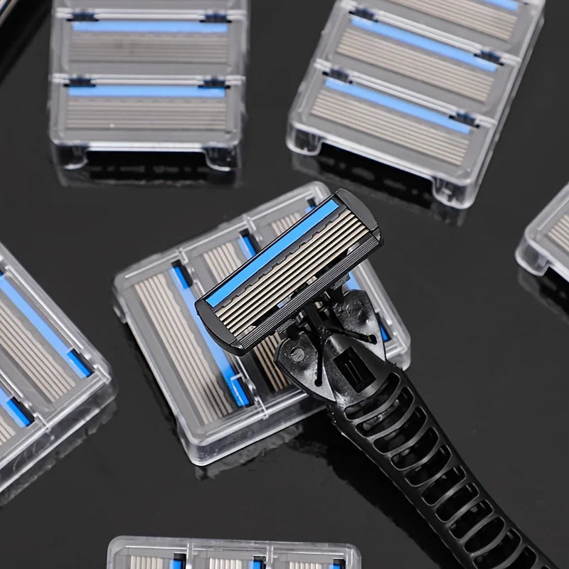 6-layer razor blade, men's stainless steel blade, classic water washed