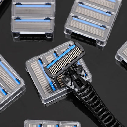 6-layer razor blade, men's stainless steel blade, classic water washed