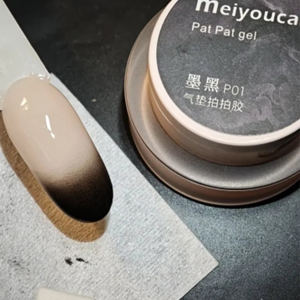1Jar Black Pat Painting Gel Nail Polish with Air Cushion Gradient