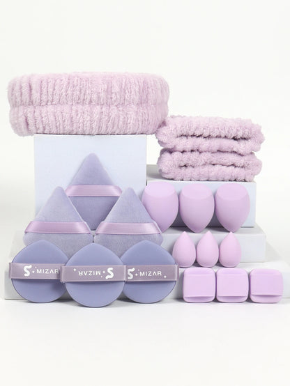18 piece headband set. 1 hair band & 2 wrist bands & 3 make-up Sponges