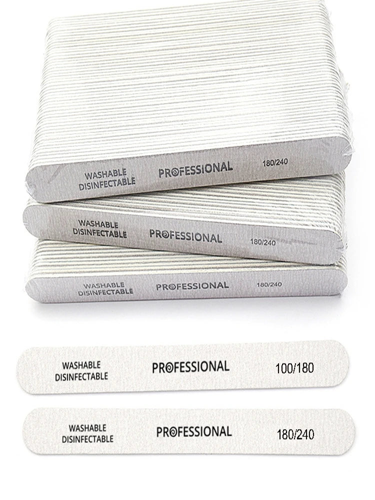 10/25/50Pcs Nail File 100/180/240 Wooden Sanding Buffer Block Pedicure