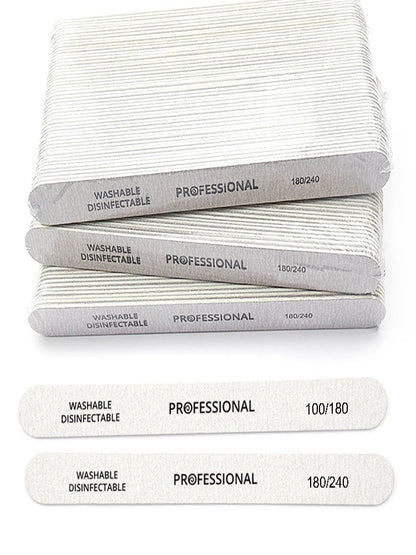 10/25/50Pcs Nail File 100/180/240 Wooden Sanding Buffer Block Pedicure