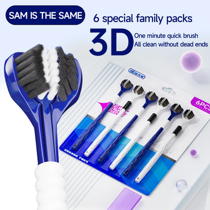 3D Manual Toothbrush 6pcs Three sided U-shaped Soft Toothbrush for