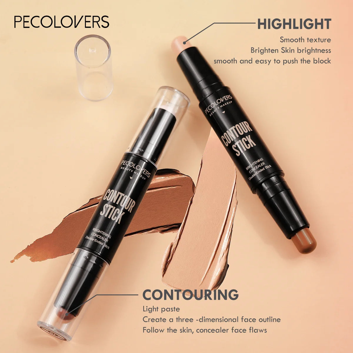 Contouring Stick with Double-headed Concealer Highlighter for