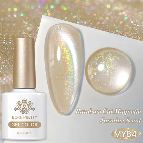 BORN PRETTY 10ml Rainbow Purple Water Light Cat Magnetic Gel Nail