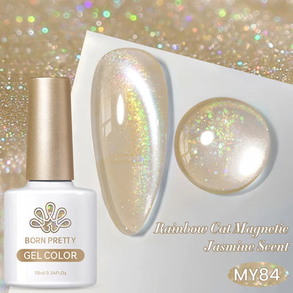 BORN PRETTY 10ml Rainbow Purple Water Light Cat Magnetic Gel Nail