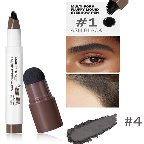 Long Lasting 4D Eyebrow Pen Multi Forks Liquid Pen Tip Fine Sketch