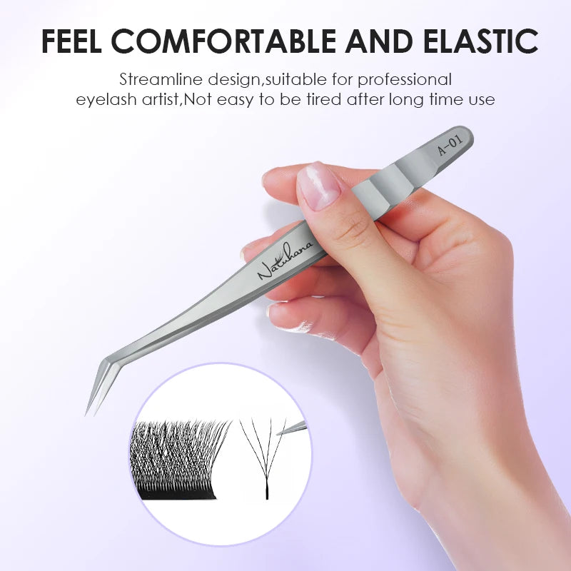 Stainless Steel Eyelash Extensions Tweezers Lash Artists High
