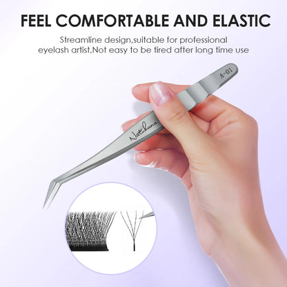 Stainless Steel Eyelash Extensions Tweezers Lash Artists High