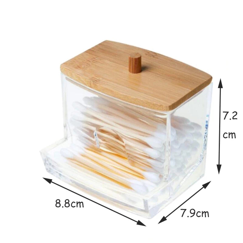 Acrylic Bathroom Organizer with Bamboo Lid