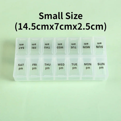 New Weekly Portable Travel Pill Cases Box 7 Days Organizer 14 Grids