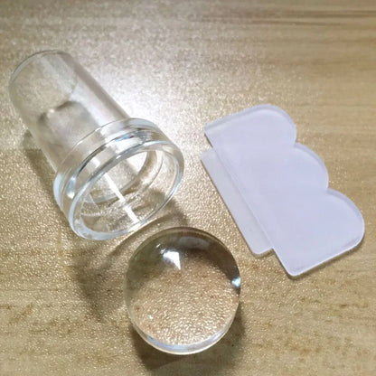 1pcs Transparent Silicone Nail Art Stamping Kit French Design For