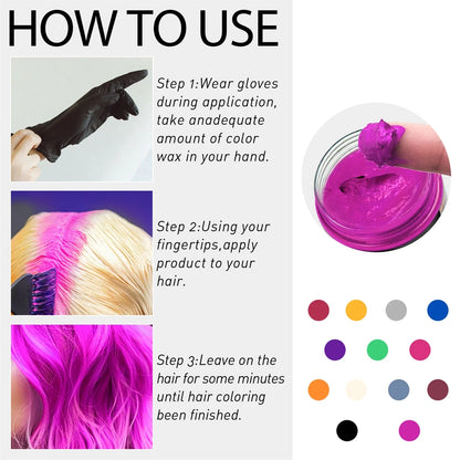 Valentine's Day DIY Hair Dyed Mud Hair Colour Wax Easy To Wash