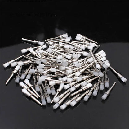 100PCS/Box Dentistry Polishing Brush Nylon Flat Head Latch Teeth