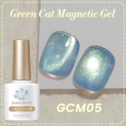 BORN PRETTY 10ml Green Cat Magnetic Gel Ultra Shine Holographic
