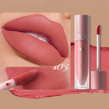 DUNUF  8-color matte velvet smooth easy-to-apply square tube lip gloss