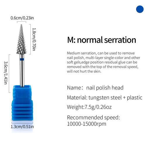 Tip Tungsten Carbid Nail Drill Bits Electric Manicure Drill Accessory