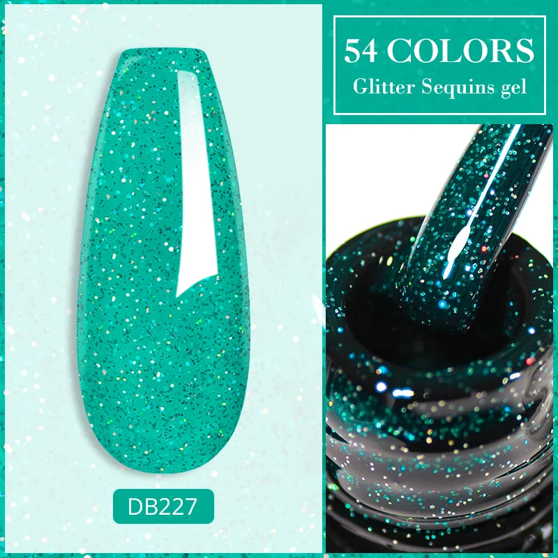 6ml Glitter Gel Nail Polish Sparkling Nail Art  UV Gel Colorful