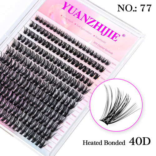 DIY 144 Cluster Lashes YUANZHIJIE free ship Segmented Beam Natural C/D