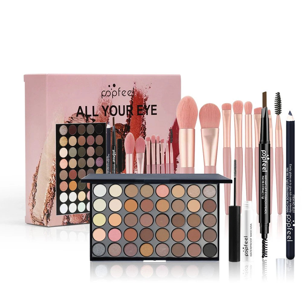 POPFEEL Eye Makeup Set 40 Color Eyeshadow Palette Eyebrow Pencil