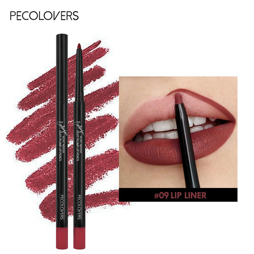 12-Color Matte Lipliner - Waterproof, Moisturizing, Long-Lasting &