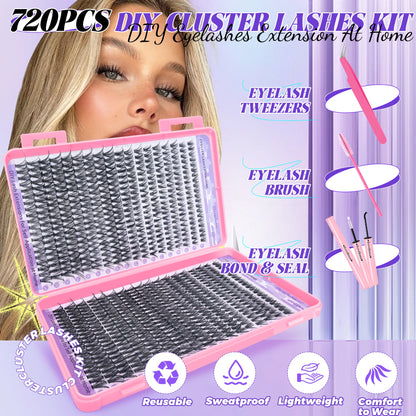 720/200pcs eyelash Extension Kit Fluffy Eyelash Extension kit with