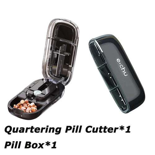 Newest Quartering Pill Cutter Storage Box Portable Drug Tablet