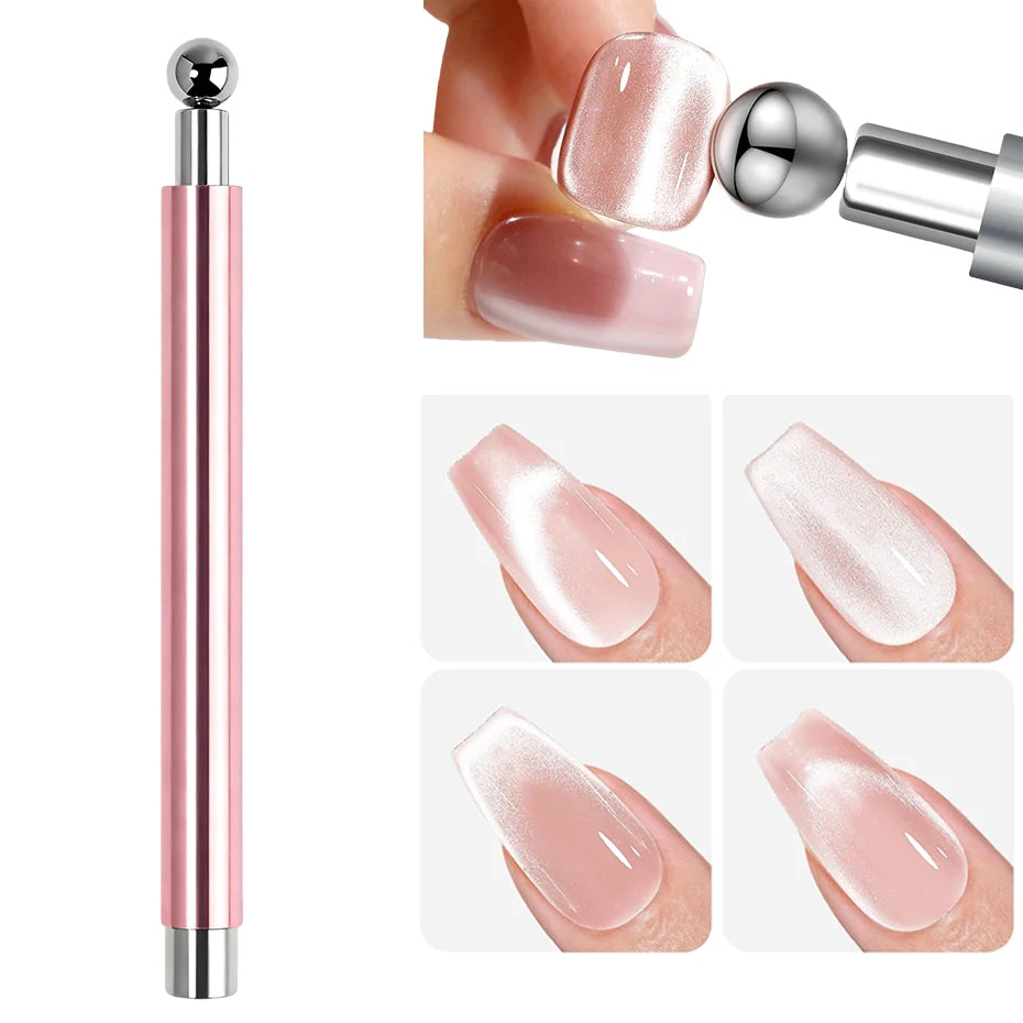 6pcs Cat Eye Nail Magnet Tool Set, French Tips Cat Eye Heart Magnets