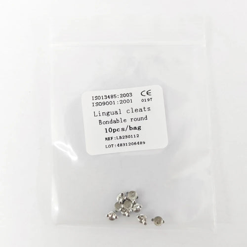 10pcs/Pack Dental Orthodontic Lingual Button Bottom Bondable Metal
