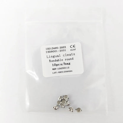10pcs/Pack Dental Orthodontic Lingual Button Bottom Bondable Metal