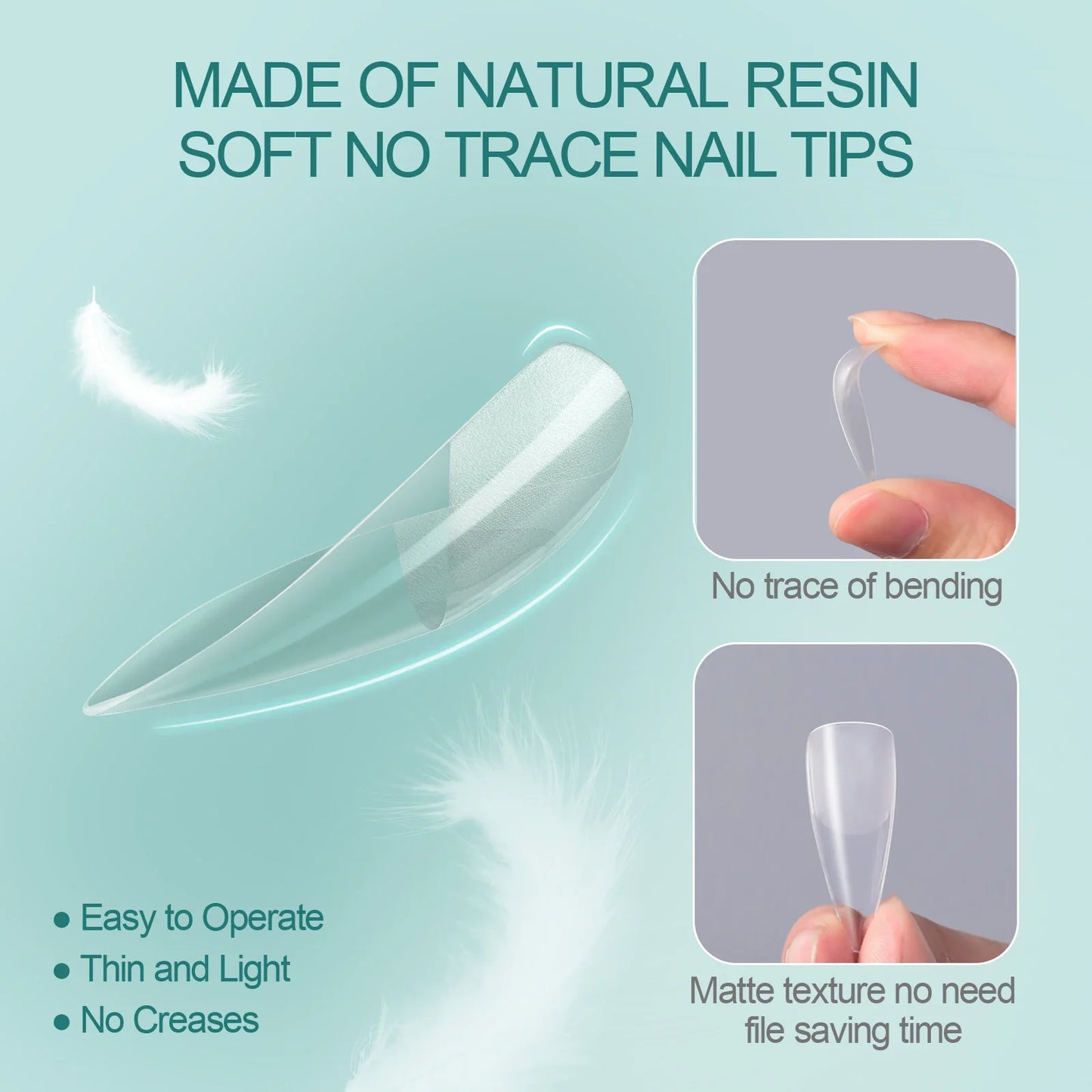Nailpop 120pcs Acrylic Nails Fake Capsule Short Almond Coffin Square