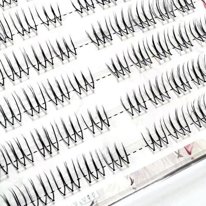 MIAOJIE Lash Clusters 100pcs Hand-Leather U-shaped Female Group False