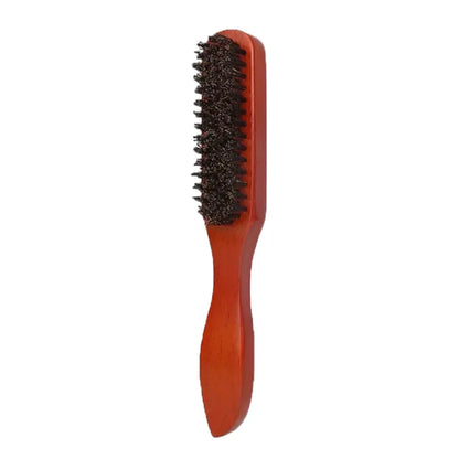 Brown Pointed-Tail Bristle Comb - Unisex, Smooth & Anti-Static, No