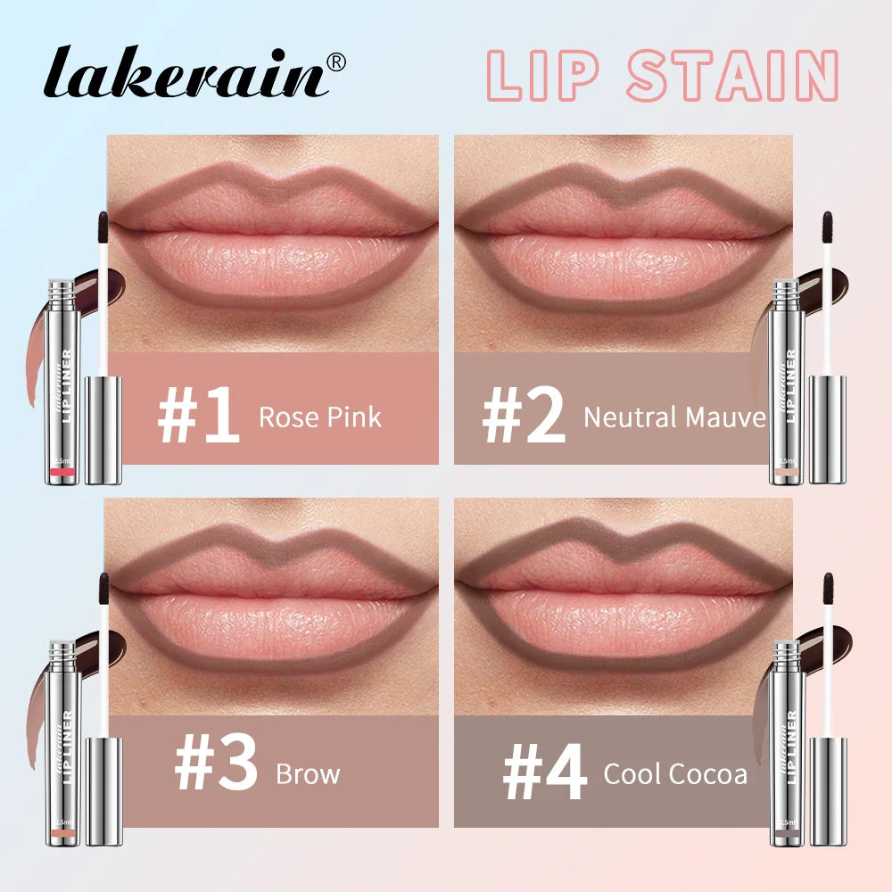 4PCS Highly Pigmented Lip Liner Tattoo Matte Peel Off Enhance Lips Lip